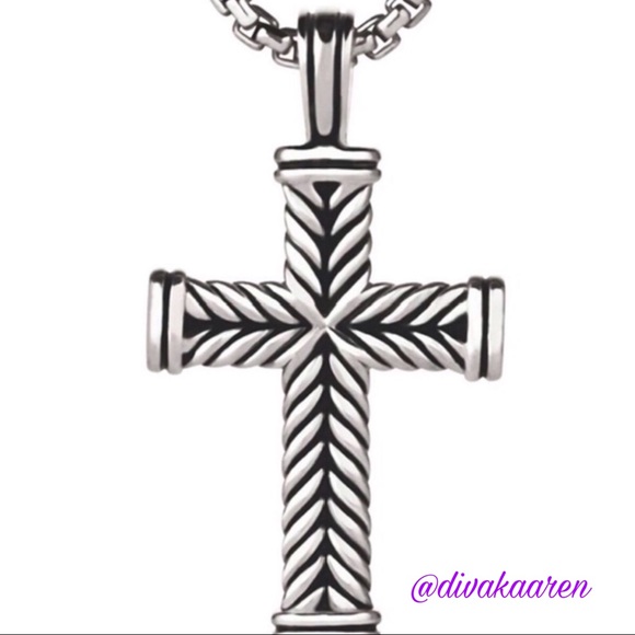 David Yurman Other - David Yurman Sterling SilverChevron Cross Pendant